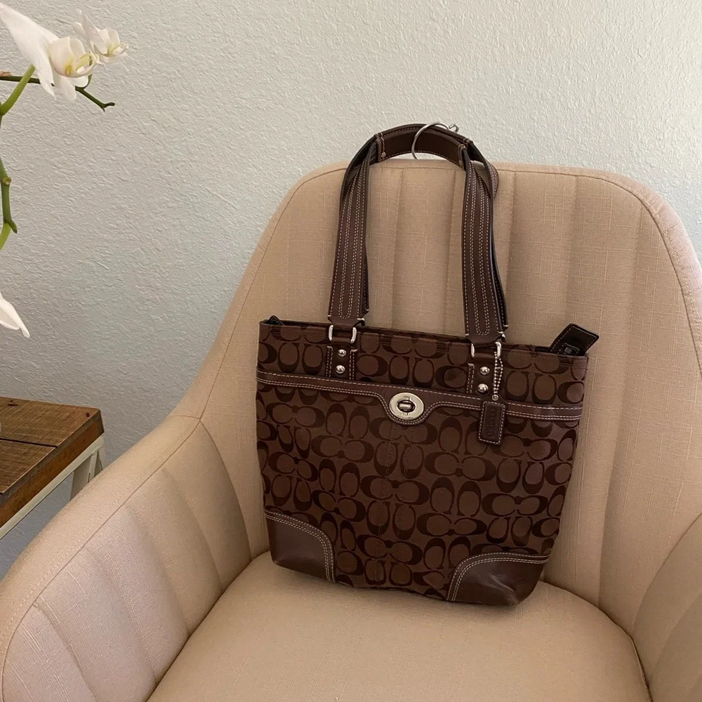 Coach signature satchel, brown - Picture 1 of 7